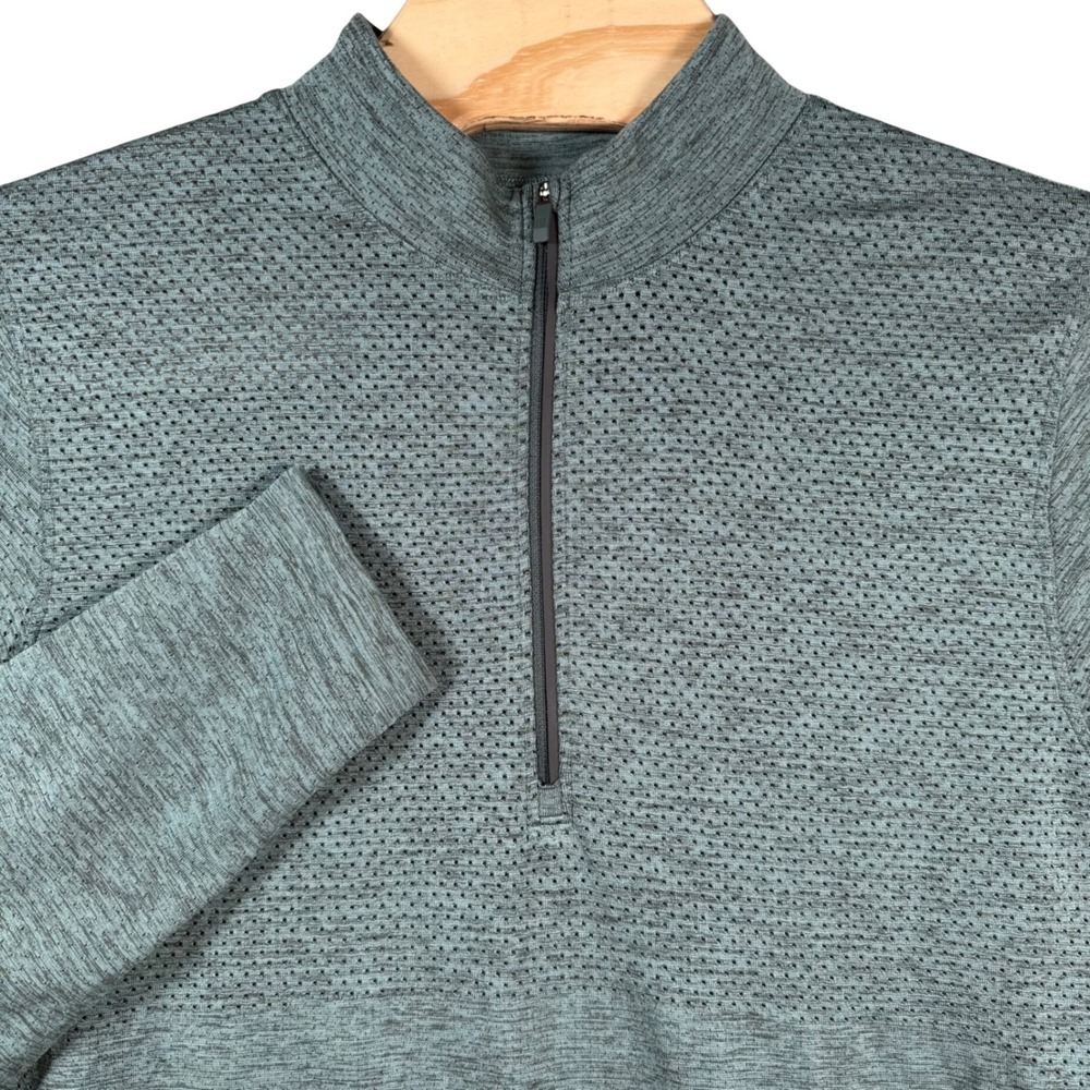 Lululemon Metal Vent Tech 1/2 Zip Pullover Mens L Green Heathered Long Sleeve
